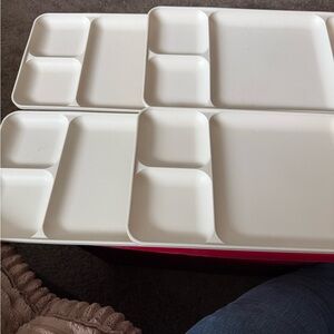 Tupperware White Compartment Trays. Set of 4.